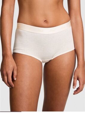 NWT PINK Victoria's Secret Logo Cotton Boyshort Panty.